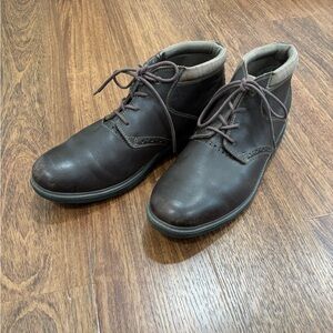 Clarks Dark Brown & Tan Leather Chukka Boots